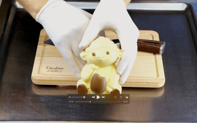 Organic ginger celery shot served in a chocolate sheep #IceCreamRollsDeluxe |#ASMR | #4kVideo |